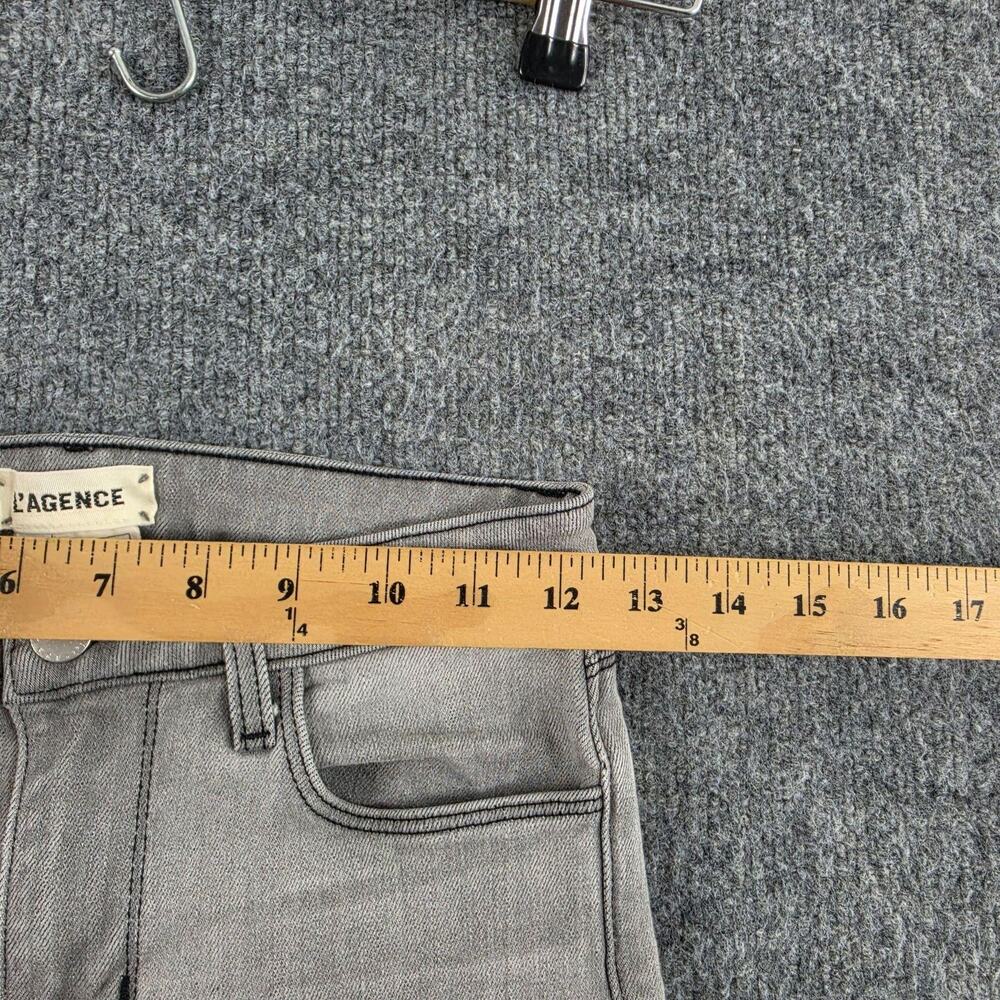 L Agence Jeans 24 Kendra High Rise Cropped Flare Grey Denim Casual Chic Work - Picture 8 of 13